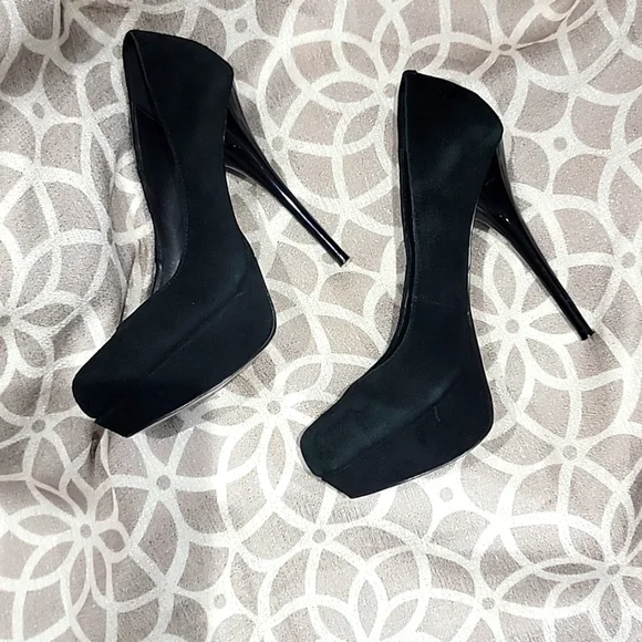 Steve Madden Whimsigoth leather Upper Caryssa Black Suede  Shoes 7.5 - Picture 4 of 10